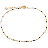 Bracelet de cheville petits points noir